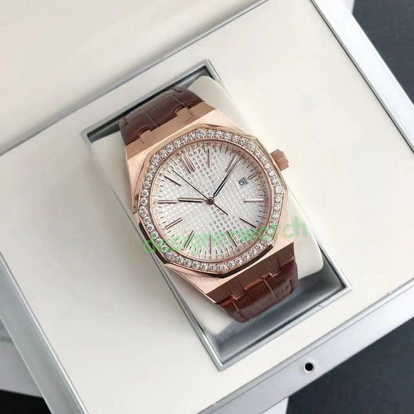 

mens watch luxury automatic mechanical watch 42mm leather steel strap waterproof sapphire mens fashion watch, Slivery;golden