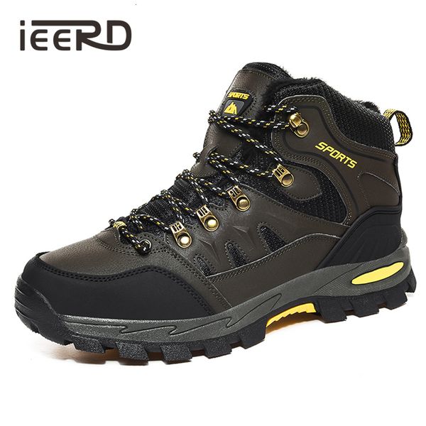 

boots warm men winter boots with fur autumn outdoor boots man sneakers trekking shoes for waterproof snow boots 230307, Black