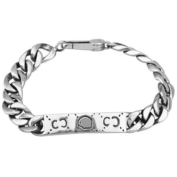 

polished ghosts luxury designer bracelet homme silver plated smooth craving skull pattern cuban chain designer charms jewelry love bracelets, Golden;silver