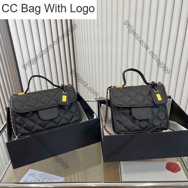 

cc handbags 22k fashion square shoulder totes bag quilted real leather diamond messenger handbag gold hardware pouches lager capacity design, Black