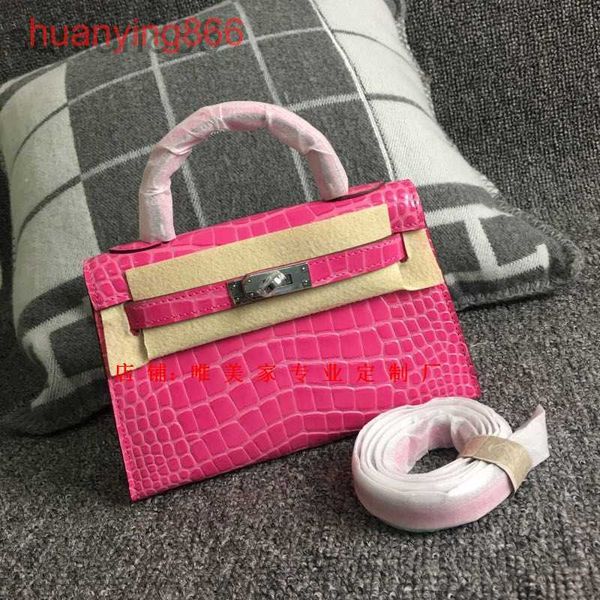 

luxury h bag new h-home hands single-shoulder diagonal mini half-hand stitched crocodile grain