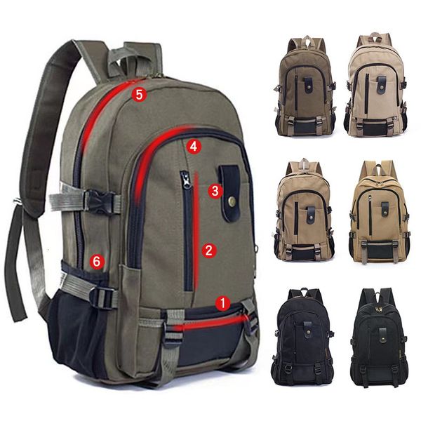 

outdoor bags travel camping computer mountaineering large capacity backpack for men canvas high school backpacks 230307