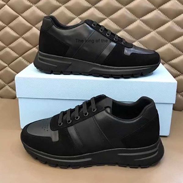 

mens designer prax 01 sneakers suede lace-up platform elegant runner trainers luxury shoes rubber sole black nylon casual shoes 276