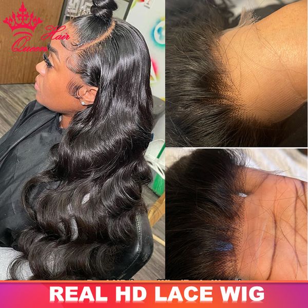 

250% real hd lace front wigs 13x6 13x4 4x4 hd closure wig body wave pre plucked 100% human raw hair glueless for women queen hair products, Black;brown