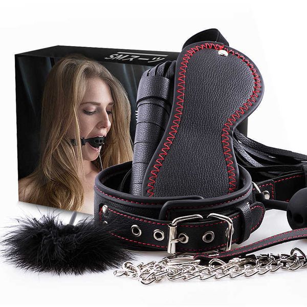 

toy massager meijianu training binding suit handcuffs foot cuffs mouth ball whip leather racket collar toys