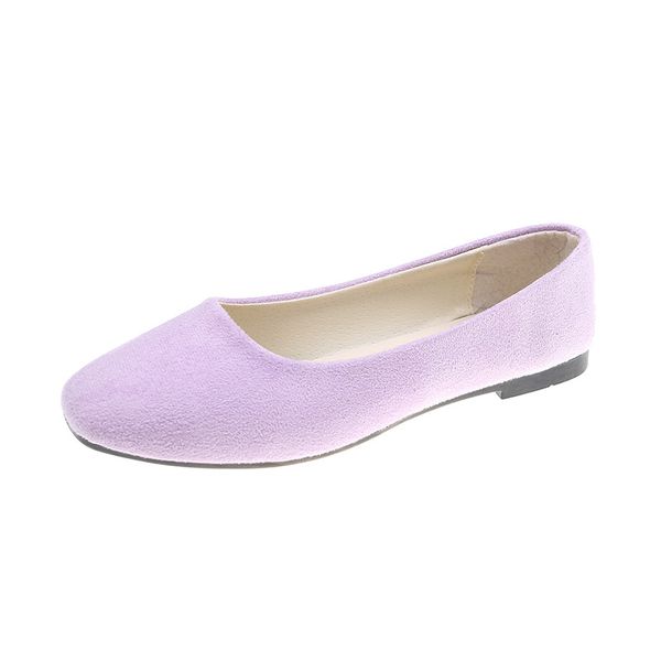 

square head single shoes fashion flat women's suede shallow mouth single shoes women's shoes large 009, Black
