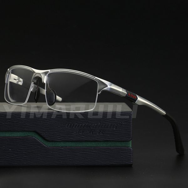 

sunglasses frames yimaruili half sports glasses ultralight aluminummagnesium material optical prescription men y3121 230307, Silver
