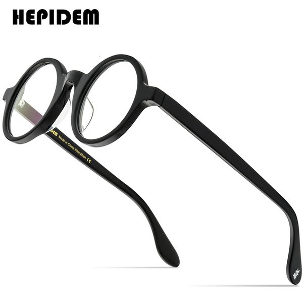 

sunglasses frames hepidem acetate optical glasses frame men retro vintage round prescription eyeglasses nerd women spectacle myopia eyewear, Silver