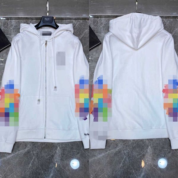 

2023 new men's and women's zipper hoodie fashion brand ch autumn and winter series high street leisure loose 4gec, Black