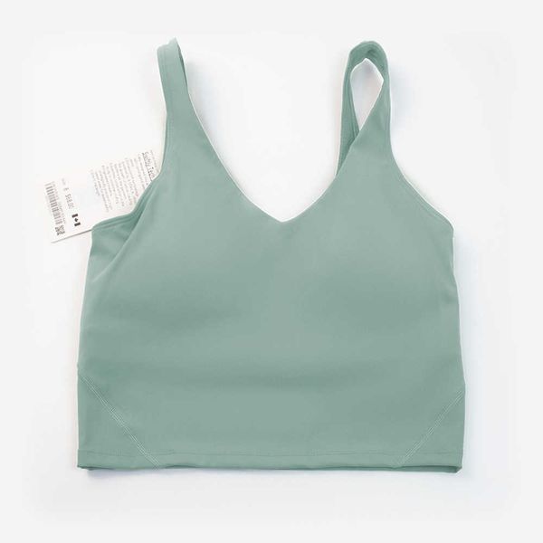 

ll back yoga align tank gym clothes women casual running nude tight sports bra fitness beautiful underwear vest shirt sce7, White
