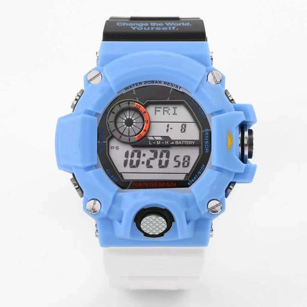 

original shock watch 9400 sports digital quartz watch led auto hand lamp sun world time ga oak series large dial, Slivery;brown