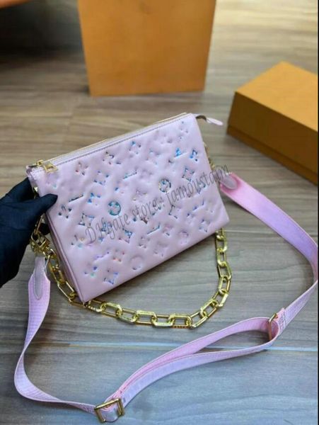 

12 m21353 coussin bb chain shoulder bag designers women colorful monograms pattern embossing messenger crossbody handbag totes purse wallet