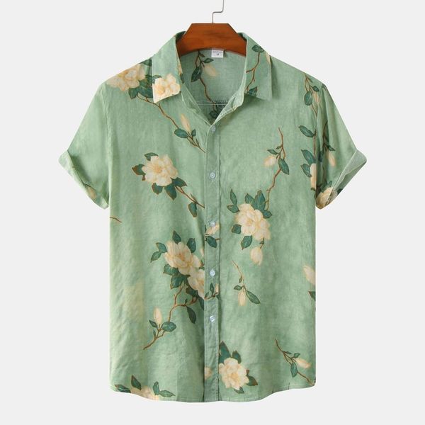 

men's casual shirts men clothing summer large size men's short sleeve shirts casual fashion printed shirts men's shirts 23030, White;black