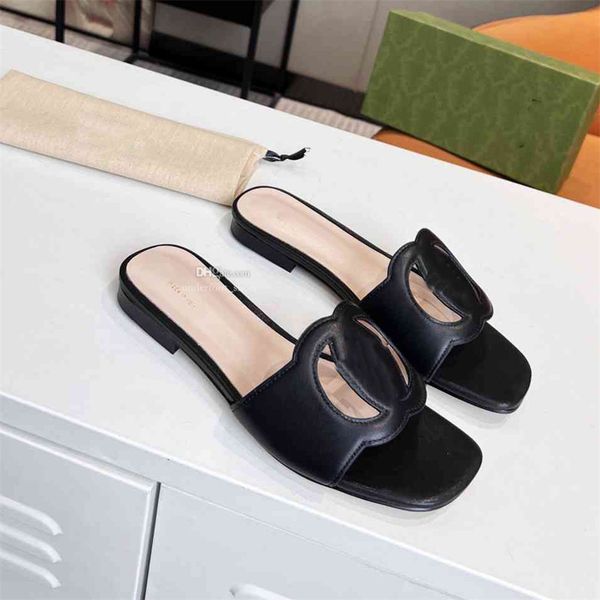 

classics designer double g sandals shoes fashion flat slippers shoe women ggity low heel woman adsfzx, Black