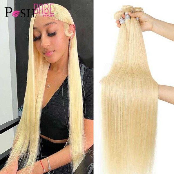 

wig caps 613 honey blonde color hair extension brazilian hair weave bundle 8 40 inch straight remy human hair can buy 1 3 4 bundle deal j230, Black;brown