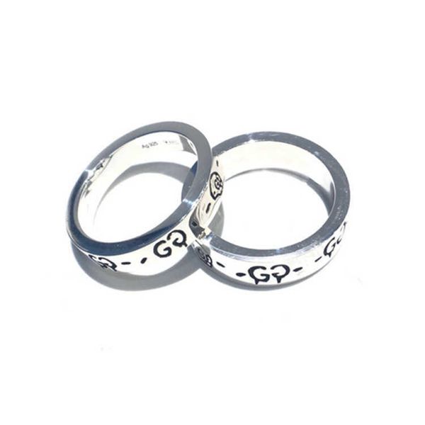 

2023 new luxury fashion jewelry for hip hop punk thai silver pair ring for men and women