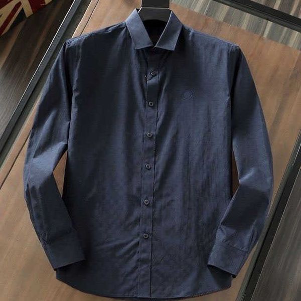 

23ss designer brand men shirt new long-sleeved shirt business casual pure cotton printed embroidery letter dark flower slim fitting, White;black