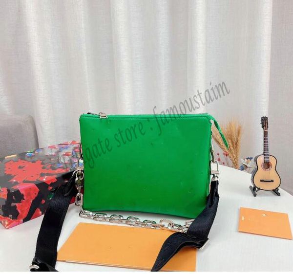 

m57790 luxury coussin shoulder bag woman metal chain embossing flower monograms real leather crossbody bags designer handbags women storage