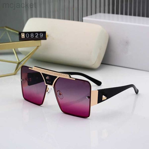 

23aa designer versage sunglass mens womens sunglasses vintage men's overseas one-piece glasses for women uv protection, White;black