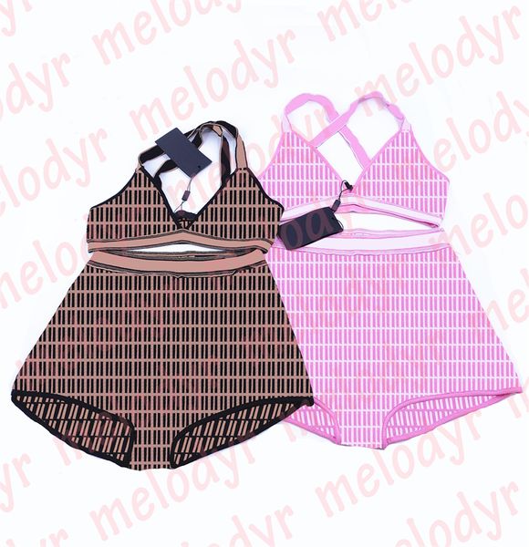 

women underwear set designer knitted swimwear letter print lingerie swimsuits, Black