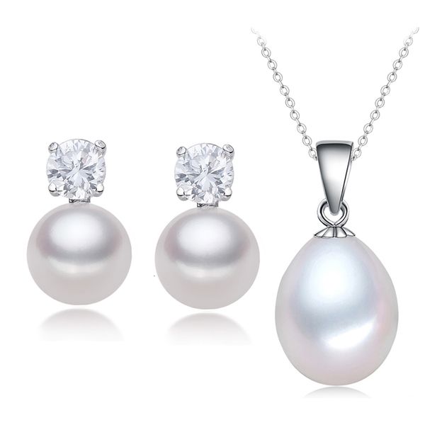

earrings necklace real natural pearl jewelry sets 925 sterling silver bridal wedding women selling 230307