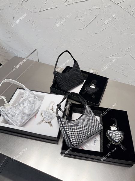 

tz designer bags re-edition duchesse handbags crystal hobo underarm bags diamond fashion shoulder bags luxury totes triangle logo handbag wo