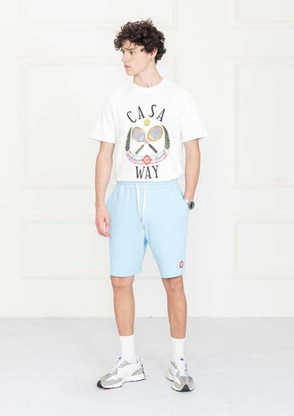 

casablanca orange gradient print cotton classic fashion t shirt ink tennis style printed crew neck short sleeve men tee, White;black