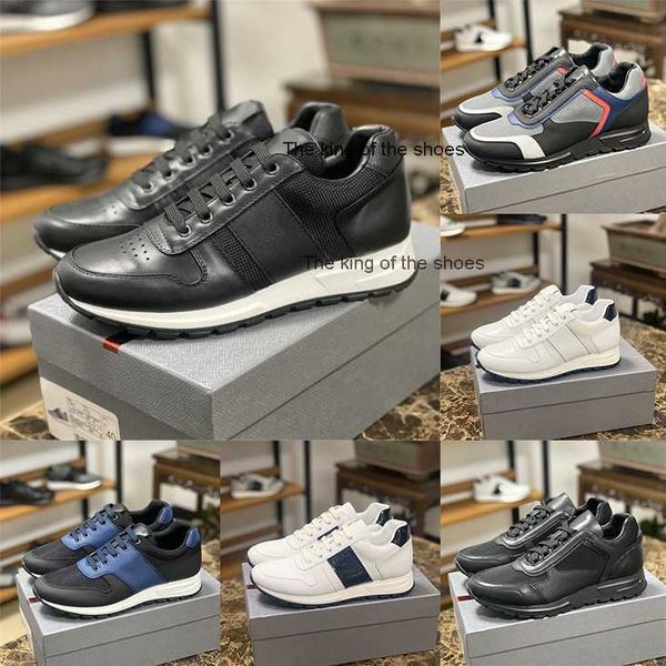 

designer sneakers men casual shoes prax 01 platform flat trainers re-nylon technical fabric sneaker lug sole party wedding runner breathable, Black