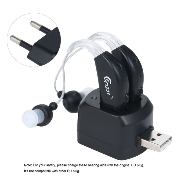 

ear care supply 1 pair hearing amplifier rechargeable mini hearing aids for seniors personal sound amplifier elderly moderate 230306