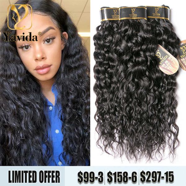 

wig caps water wave 134 bundles deal indian remy human hair bundles for women wholesale for vendors fast ship for euus j230306, Black;brown