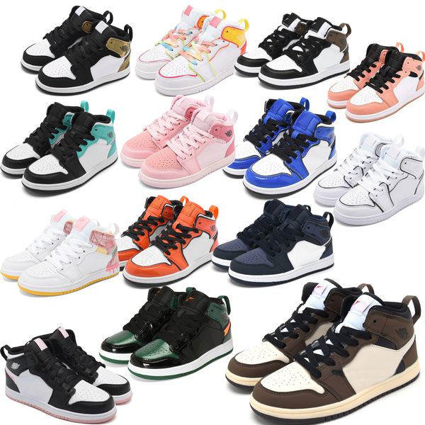 

kids jumpman 1 retro mens womens basketball shoes mid designer retros 1s high og starfish denim chicago and found patent bred black white pa