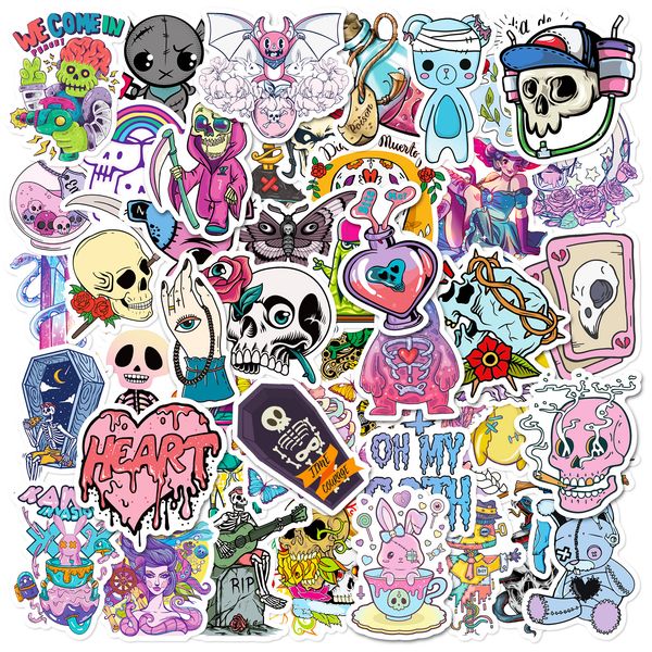 

100pcs-pack cartoon gothic stickers for kids wholesale vinyl sticker waterproof lap car scrapbooking water bottle guitar box skateboard jdm