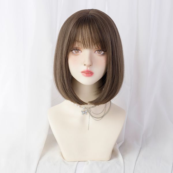 

synthetic wig fashion styling cold brown daily party cosplay, Black