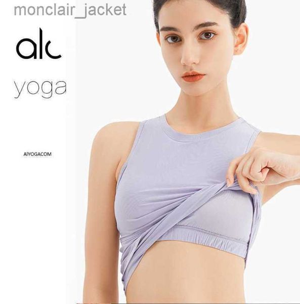 

designer brand tank alos yoga sports bra tank bra with built-in chest pad running yoga fitness outdoor gathering high elasticity, White