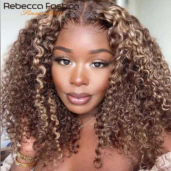 

wig caps p427 highlight deep curly human hair weave bundles deal blonde curly brazilian human hair bundles colored hair extension #27 30 j23, Black;brown