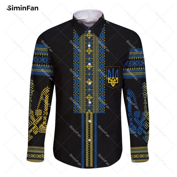 

men's casual shirts ukraine ukrainian pattern 3d all over printed mens long sleeve male female blouses clothes cuban collar 230306, White;black