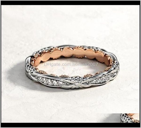 

jewelryminimalist female white crystal stone ring rose gold sier color wedding rings for women dainty round zircon engagement drop7325749, Slivery;golden