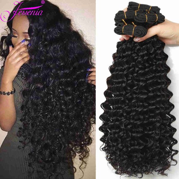 

wig caps 4 bundles deal 826inch loose deep wave tissage malaisienne real human hair bundles remy peruvian deep curly extensiones humanas j23, Black;brown