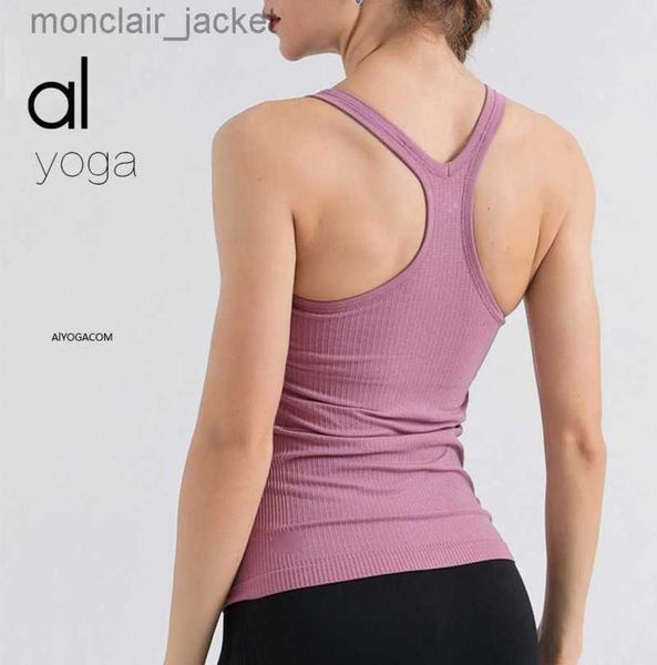 

designer alos yoga vest with bra for women's fitness exercise breathable yoga suit suspender vest 23gg, White