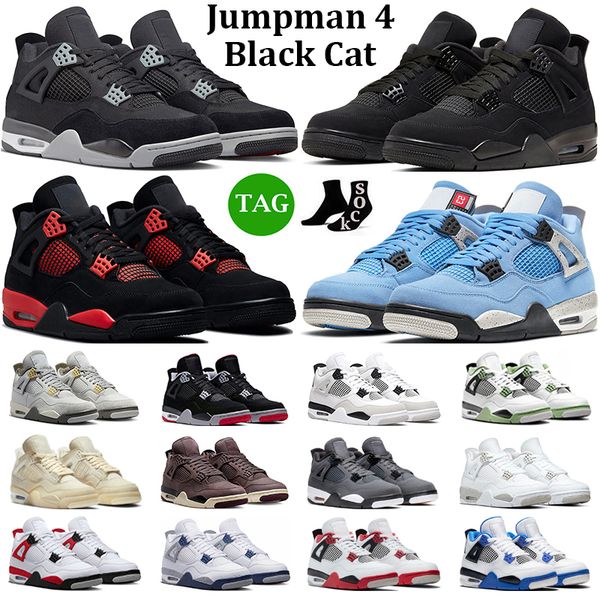 

jumpman 4 basketball shoes men women 4s black cat neon military black cool grey black canvas v white cement bred pure money mens trainers sp