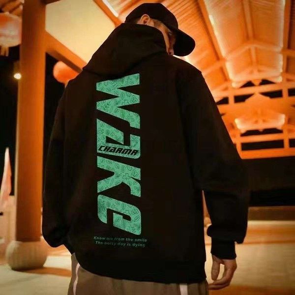

men's hoodies sweatshirts spring winter hip hop letter sports fleece men large size 8xl 9xl 10xl hoody hooded hoodies loose 52 54 56 23, Black