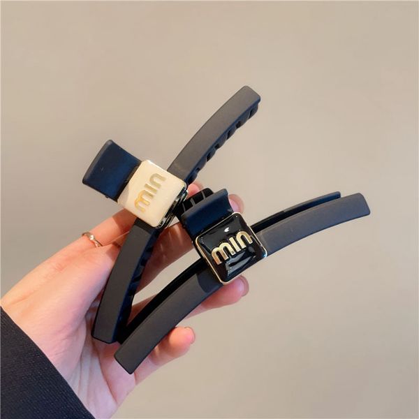 

hair clip acetate clamp back head ribbon hairpin french retro hair claw headdress hairpin female 1852, Slivery;white