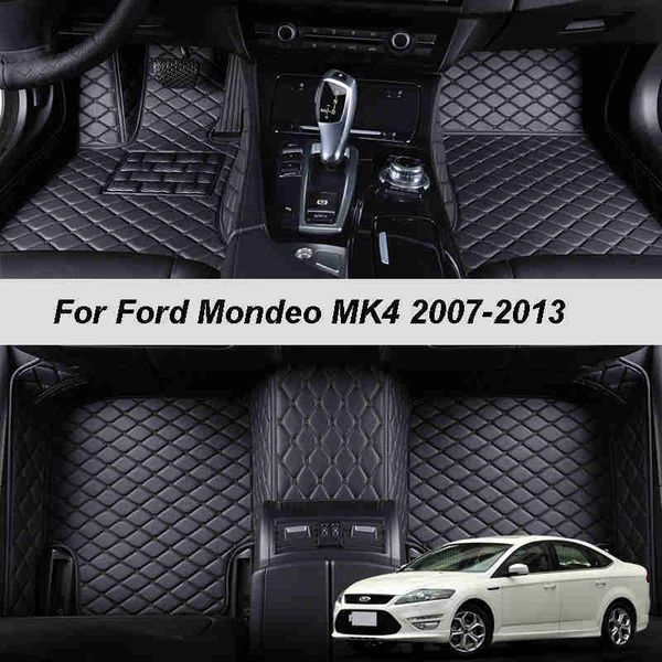 

custom made leather car floor mats for ford mondeo mk4 2007 2008 2009 2010 2011 2012 2013 carpets rug foot pads accessories r230307