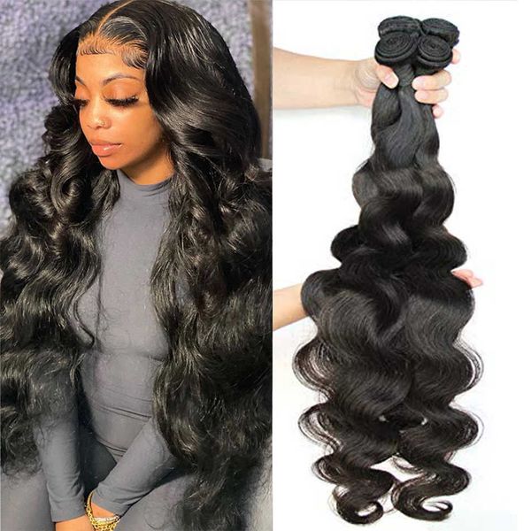 

wig caps brazilian hair weave bundles loose body wave 1 3 4 bundles virgin remy human hair bundles raw hair extensions tissage 28 30 inch j2, Black;brown
