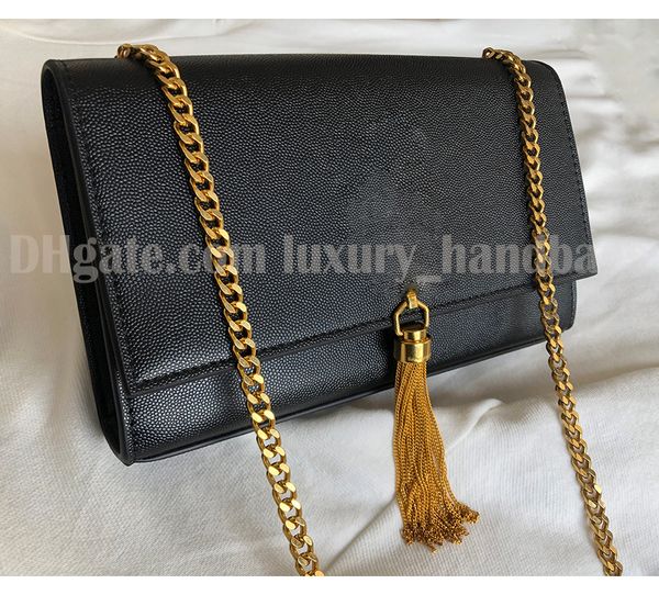 

shoulder bag designer handbag cowhide caviar genuine leather evening bags luxury crossbody bag gold silver chain with212e