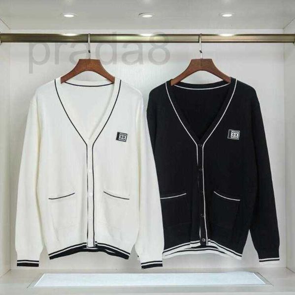 

women's sweaters designer fall 2022 sweater v-neck luxury cardigan button high-end comfort plus size t72a, White;black
