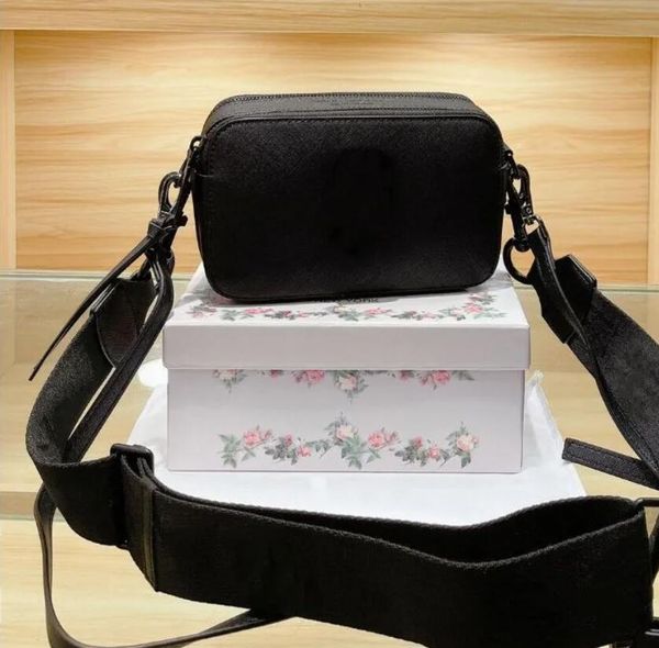 

designers messenger for women crossbody camera leather double zip color matching casual wide strap shoulder bags