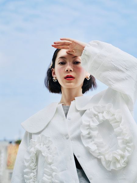 

women's jackets imakokoni original lace doll collar bow loose spring and autumn allmatch coat women 223574 230306, Black;brown