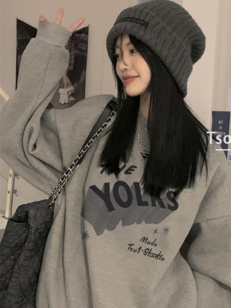 

women's hoodies sweatshirts deeptown korean style letter print gray hoodies women harajuku hip hop oversized sweatshirts black casual p