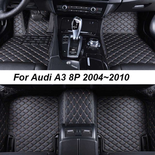 

mats car floor mat for audi a3 8p 2004~2010 dropshipping center interior accessories 100% fit leather carpets rugs foot pads r230307
